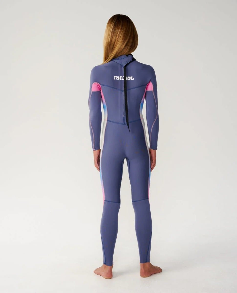 Rip Curl Kids Dawn Patrol Back Zip 4/3mm Wetsuit 2026 - Grey Blue