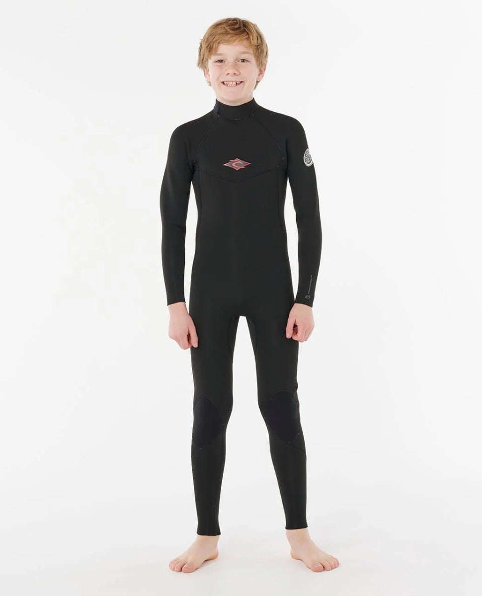 Rip Curl Kids Dawn Patrol Back Zip 4/3mm Wetsuit in Black