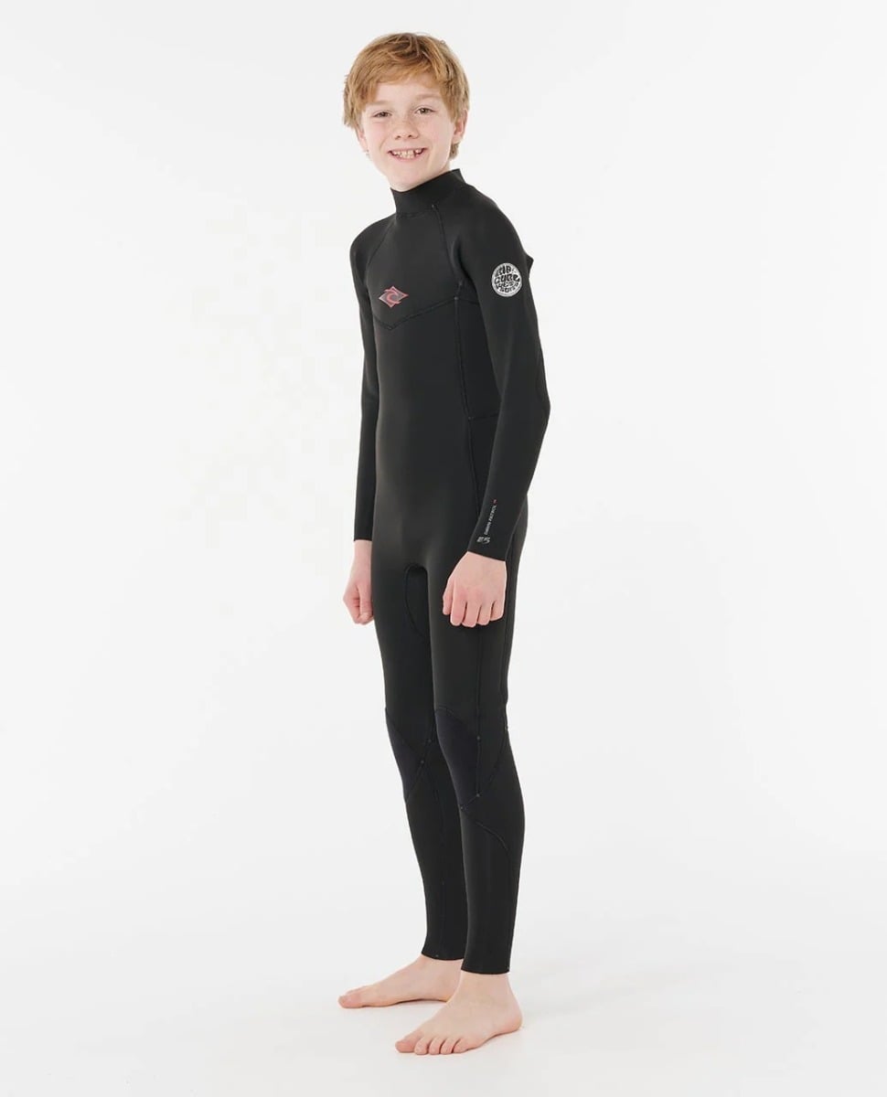Rip Curl Kids Dawn Patrol Back Zip 4/3mm Wetsuit 2026 - Black