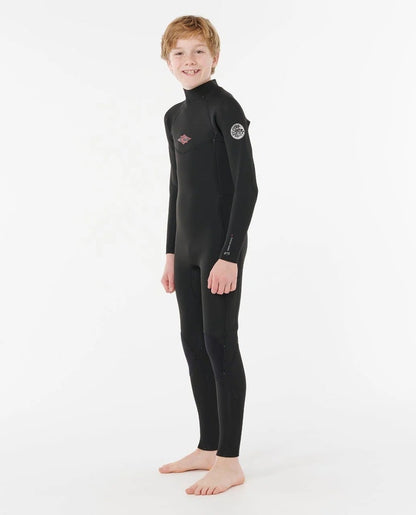 Rip Curl Kids Dawn Patrol Back Zip 4/3mm Wetsuit 2026 - Black