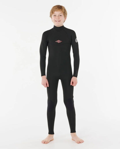 Rip Curl Kids Dawn Patrol Back Zip 4/3mm Wetsuit 2026 - Black