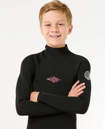 Rip Curl Kids Dawn Patrol Back Zip 4/3mm Wetsuit 2026 - Black