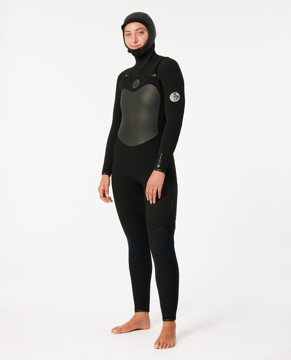 Rip Curl Flash Bomb 6/4mm Women's Chest Zip Hooded Wetsuit