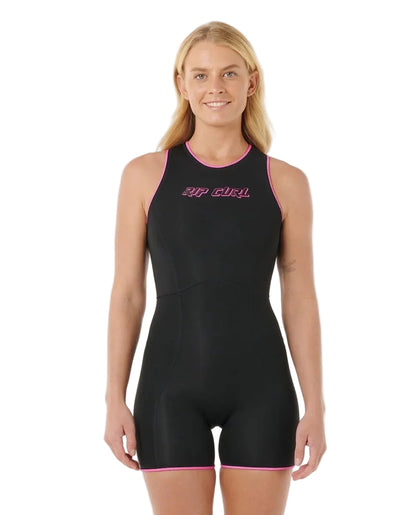 Rip Curl Steph Gilmore G-Bomb 1.5mm Short Jane Wetsuit in Black/Pink