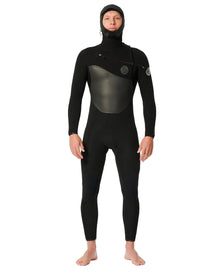 Rip Curl Flashbomb 4/3mm  Mens Chest Zip Hooded Wetsuit - Black