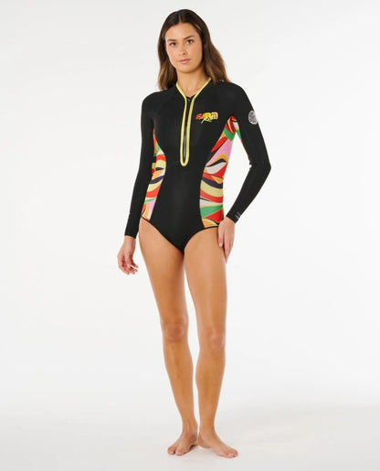 Rip Curl G-Bomb 1.5mm LS Front Zip Springsuit - Neon Waves