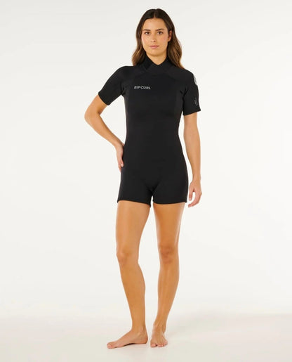 Rip Curl Womens Trad Back Zip 2mm Flatlock Shorty 2026 - Black
