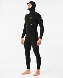 Rip Curl E-Bomb 4/3mm Men's Zip Free Hooded Wetsuit - Black