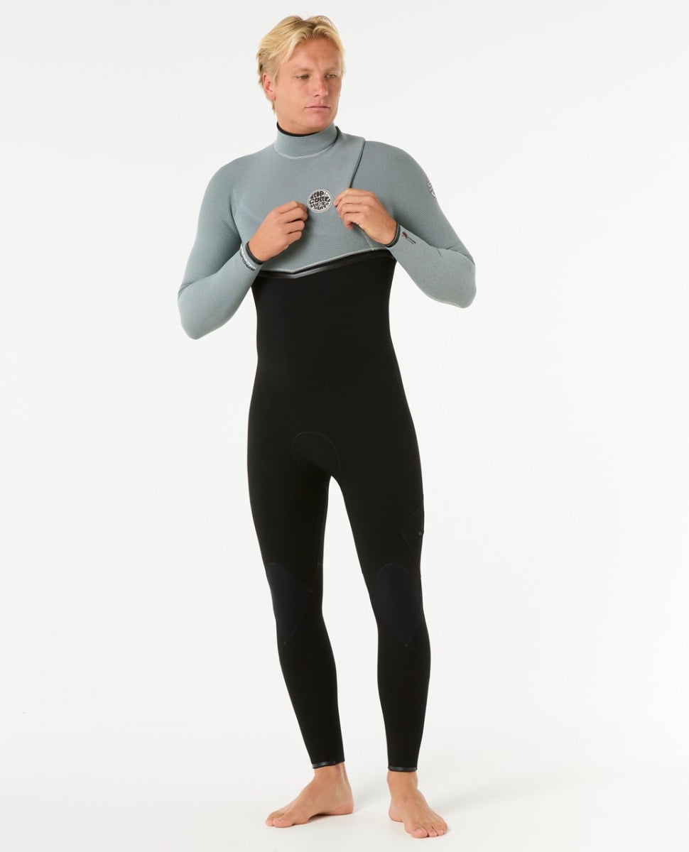 Rip Curl E Bomb 4/3mm Mens Zip Free Wetsuit - Iced Grey