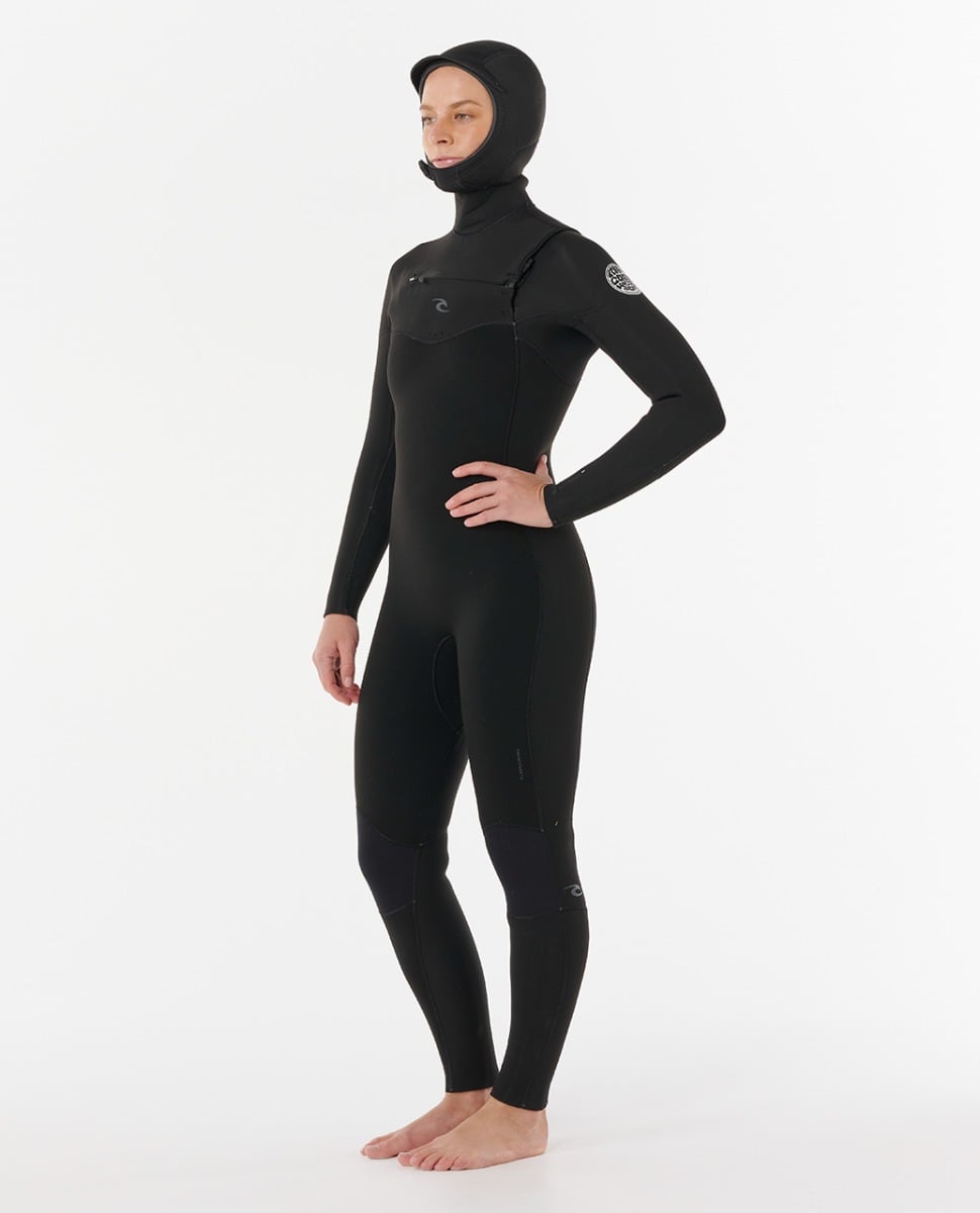 Rip Curl Womens Dawn Patrol Hooded 5/4mm Winter Wetsuit 2026 - Black