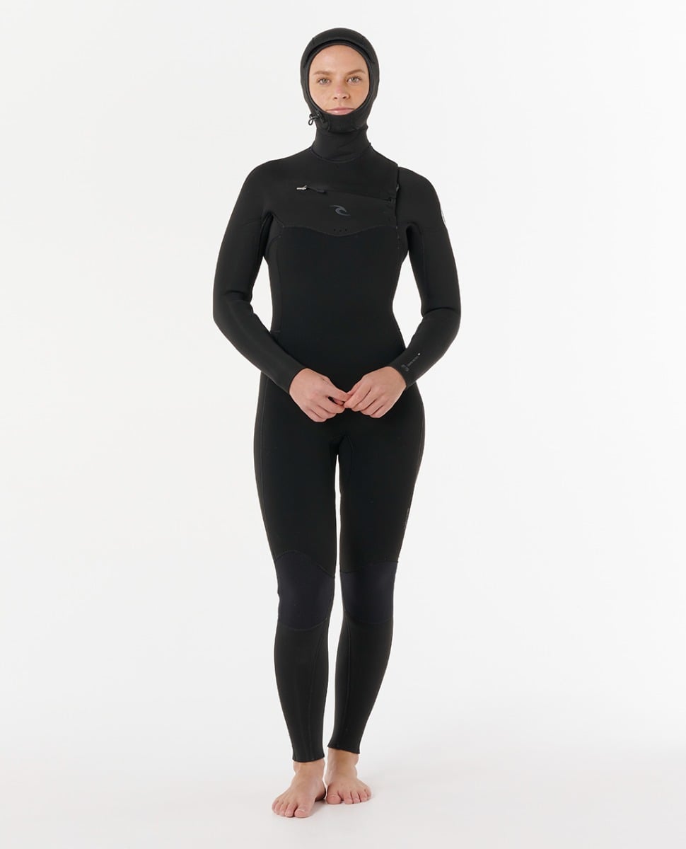 Rip Curl Womens Dawn Patrol Hooded 5/4mm Winter Wetsuit 2026 - Black
