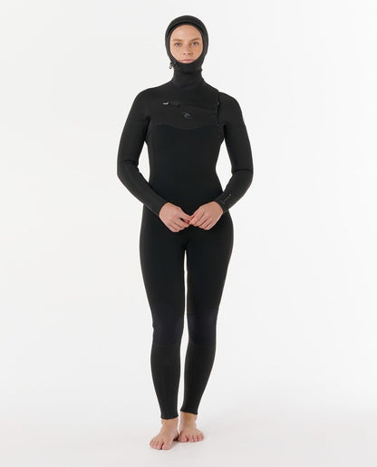 Rip Curl Womens Dawn Patrol Hooded 5/4mm Winter Wetsuit 2026 - Black