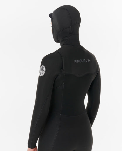Rip Curl Womens Dawn Patrol Hooded 5/4mm Winter Wetsuit 2026 - Black