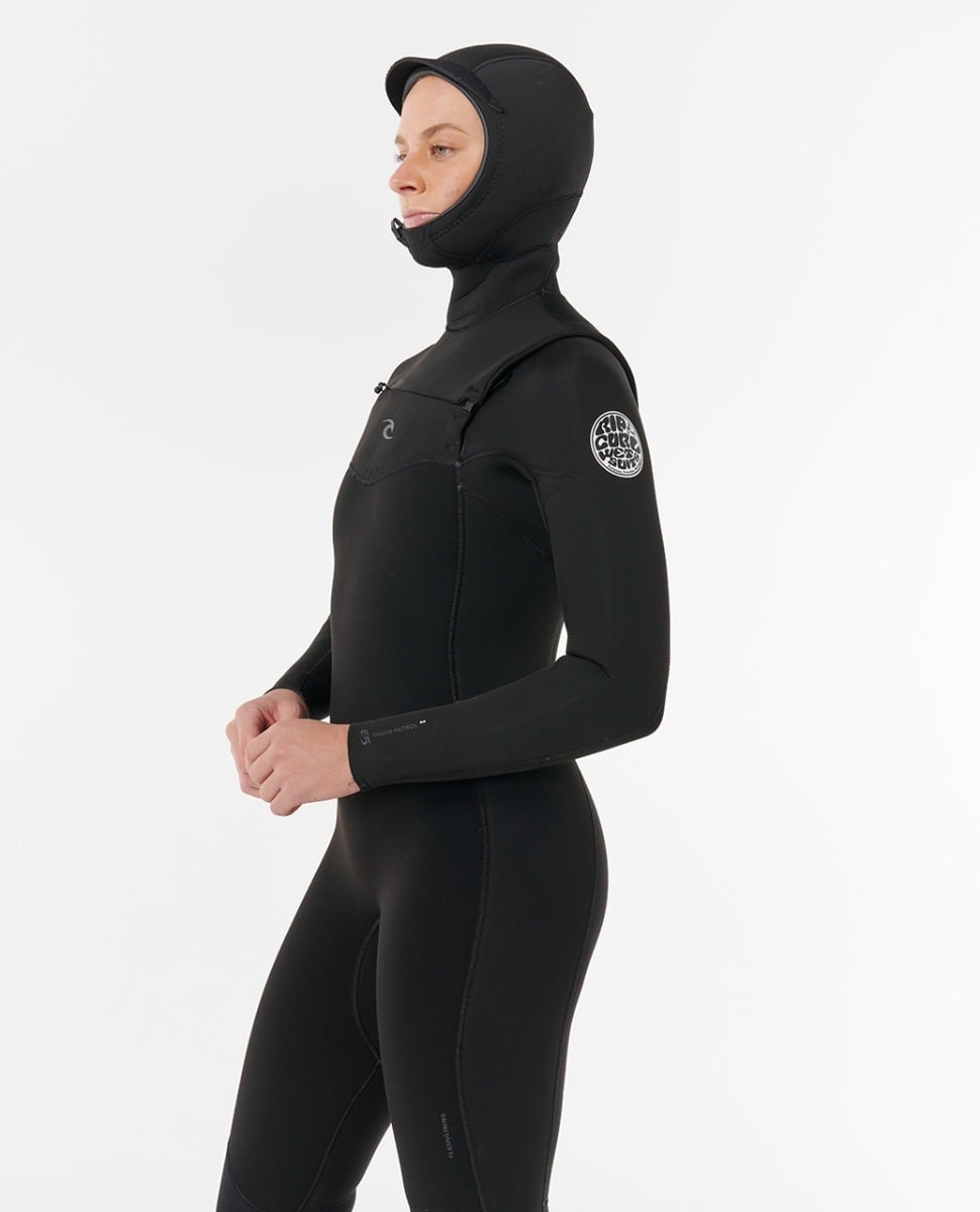 Rip Curl Womens Dawn Patrol Hooded 5/4mm Winter Wetsuit 2026 - Black
