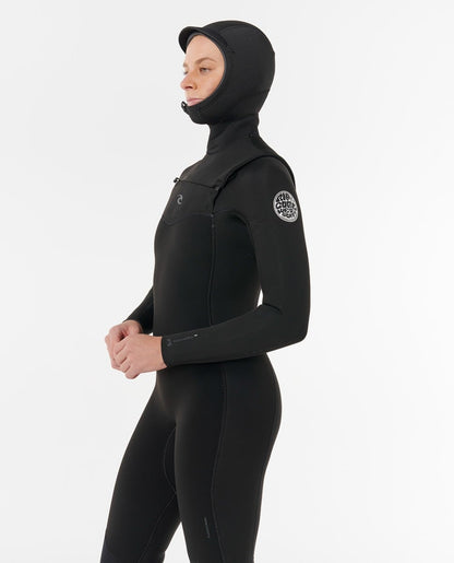 Rip Curl Womens Dawn Patrol Hooded 5/4mm Winter Wetsuit 2026 - Black