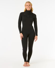 Rip Curl Womens Dawn Patrol Chest Zip 5/3mm Winter Wetsuit in Black