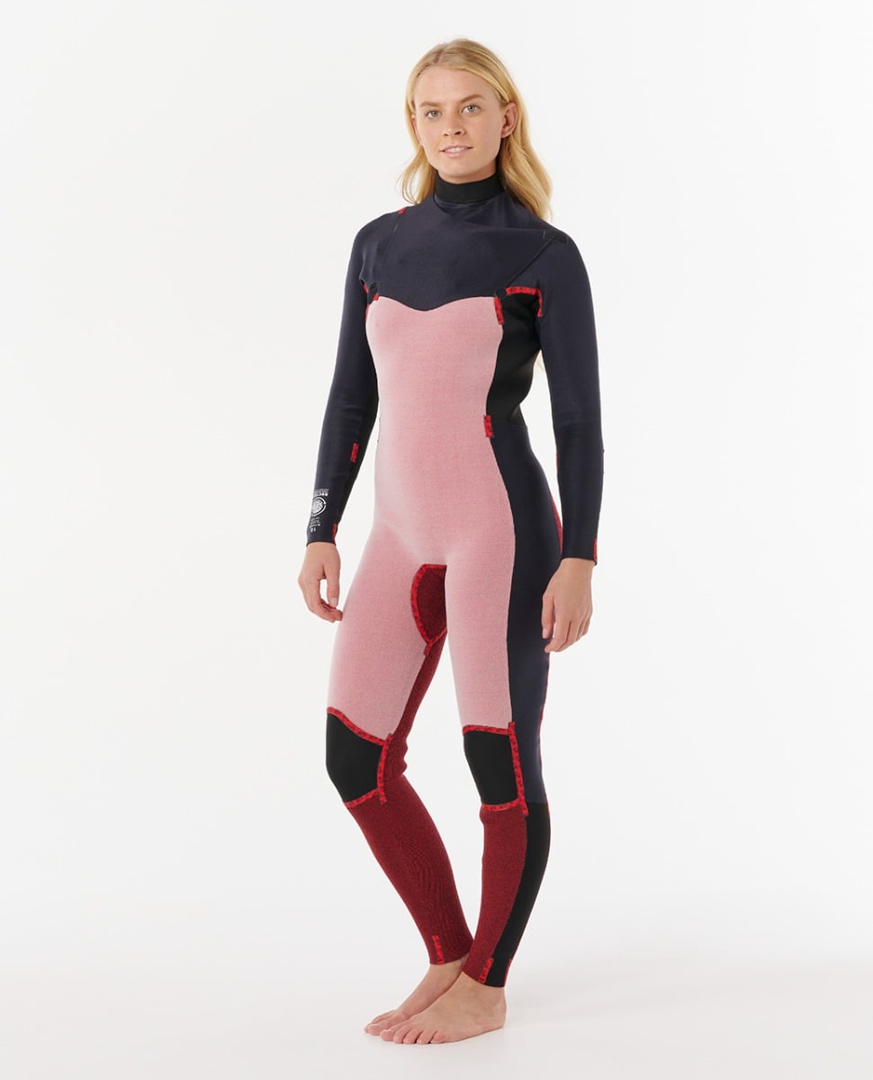 Rip Curl Womens Dawn Patrol Chest Zip 5/3mm Winter Wetsuit 2026 - Black/Pink