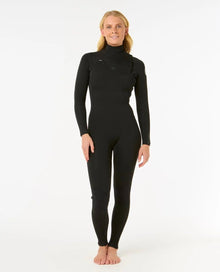 Rip Curl Womens Dawn Patrol Chest Zip GBS 3/2mm Summer Wetsuit in Black