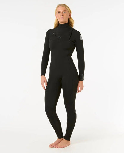 Rip Curl Womens Dawn Patrol Chest Zip GBS 3/2mm Summer Wetsuit 2026 - Black