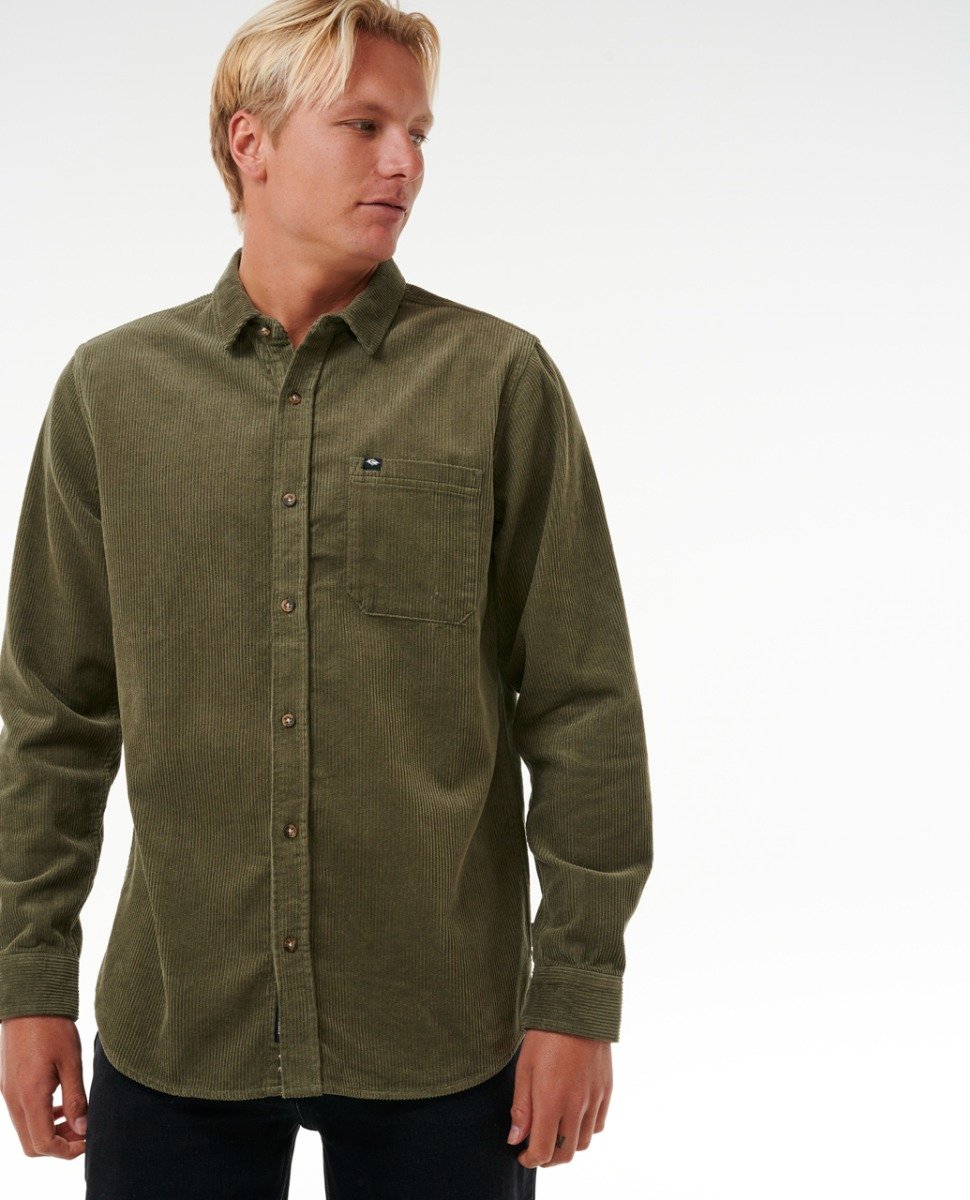 Rip Curl Classic Surf Cord Men's Long Sleeve Shirt - Dusty Olive