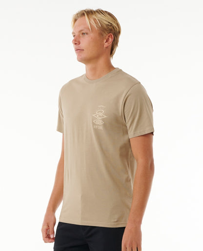 Rip Curl Search Icon Men's Short Sleeve Tee - Sand Dune