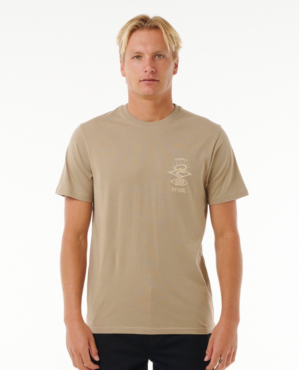 Rip Curl Search Icon Mens Short Sleeve Tee - Sand Dune