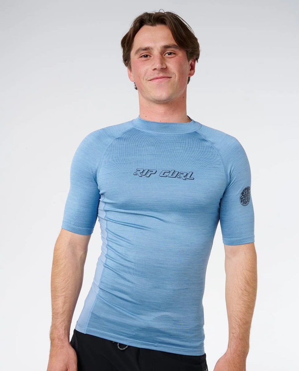 Rip Curl Dawn Patrol UPF Perf Rash Vest - Faded Denim