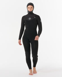 Rip Curl Womens Flashbomb Hooded 6/4mm Winter Wetsuit in Black