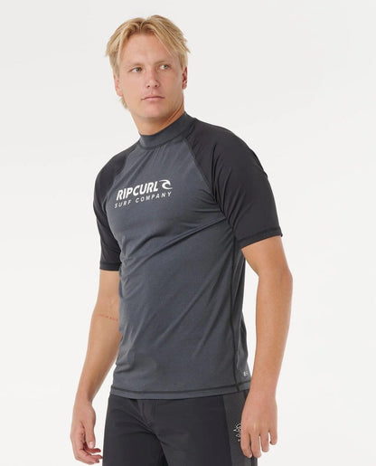 Rip Curl Shock UPF Rash Top - Black Marle