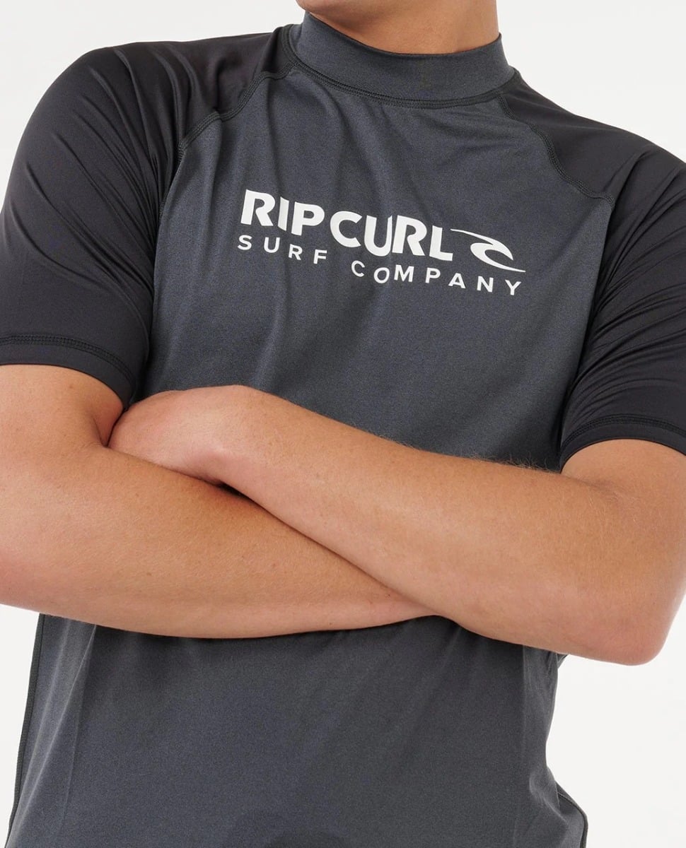 Rip Curl Shock UPF Rash Top - Black Marle