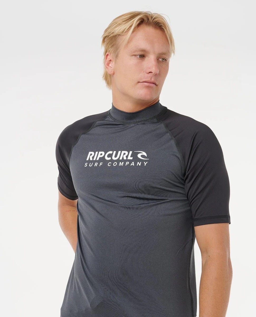 Rip Curl Shock UPF Rash Top - Black Marle