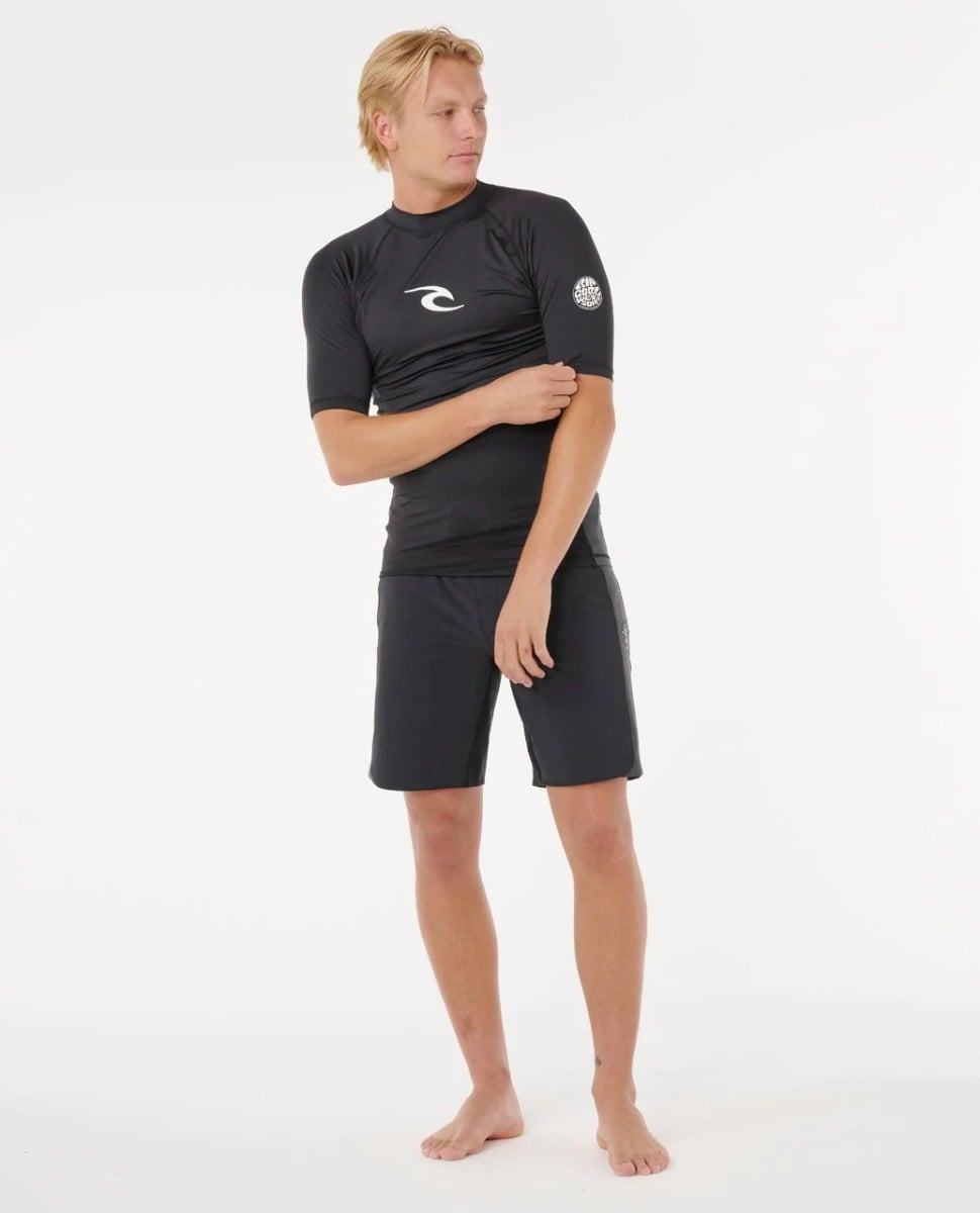 Rip Curl Waves UPF Perf Rash Top - Black