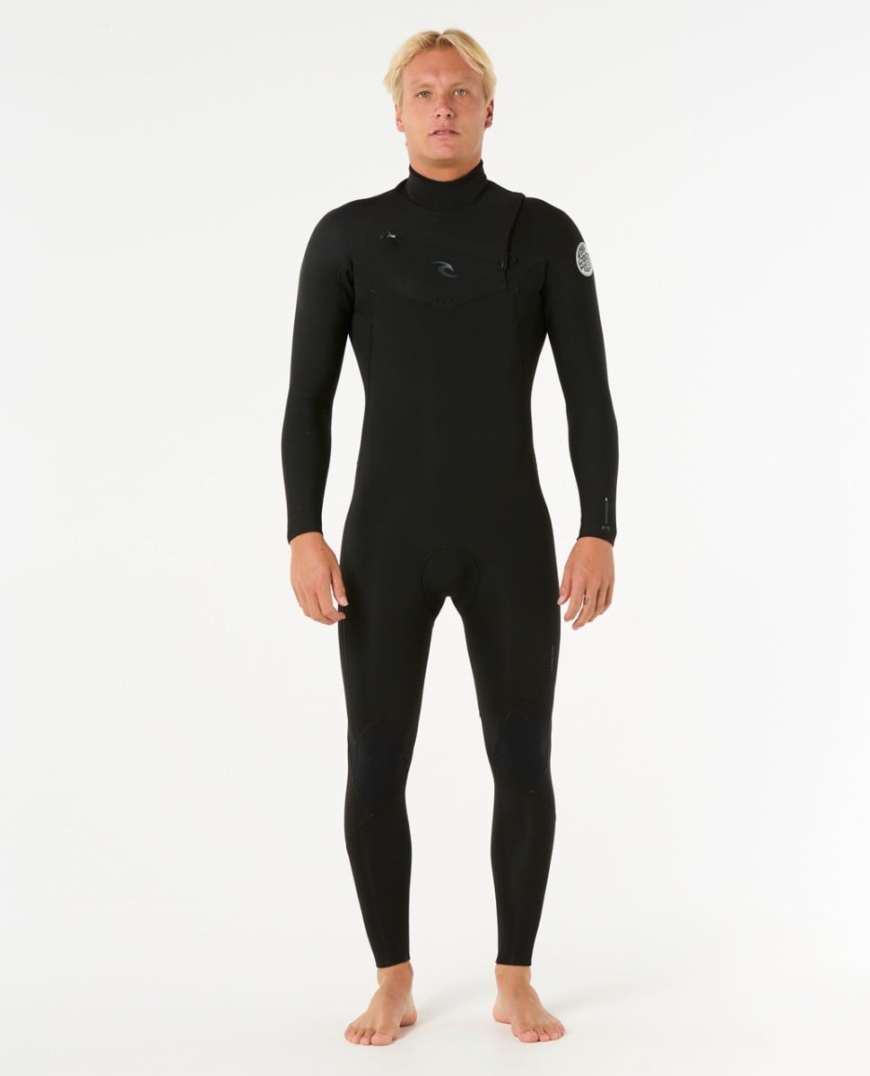 Rip Curl Dawn Patrol Chest Zip 4/3mm Wetsuit in Black
