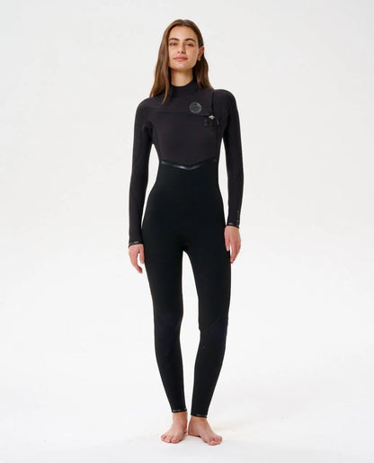 Rip Curl Womens E-Bomb Chest Zip 3/2mm Summer Wetsuit in Black