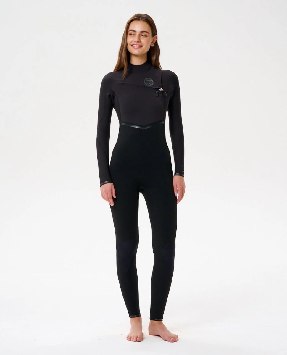 Rip Curl Womens E-Bomb Chest Zip 3/2mm Summer Wetsuit 2026 - Black