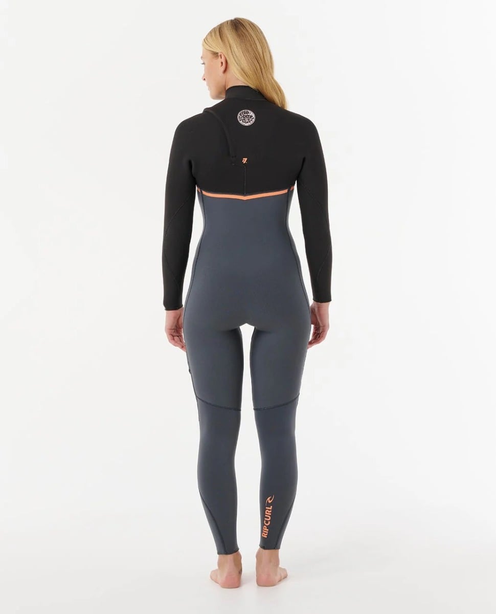 Rip Curl Womens E-Bomb Chest Zip 3/2mm Summer Wetsuit - Charcoal