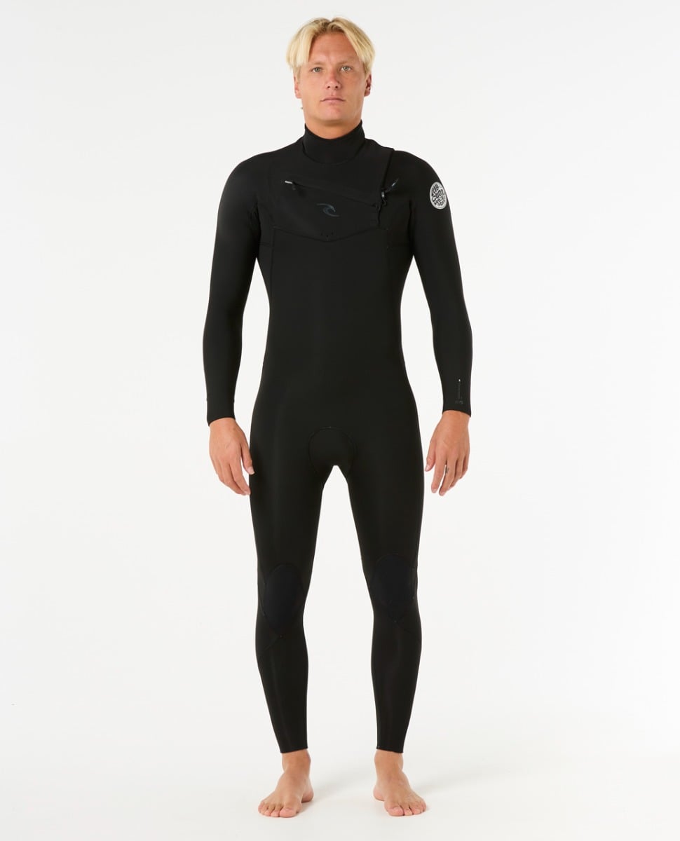 Rip Curl Dawn Patrol Pro Chest Zip 4/3mm Wetsuit in Black