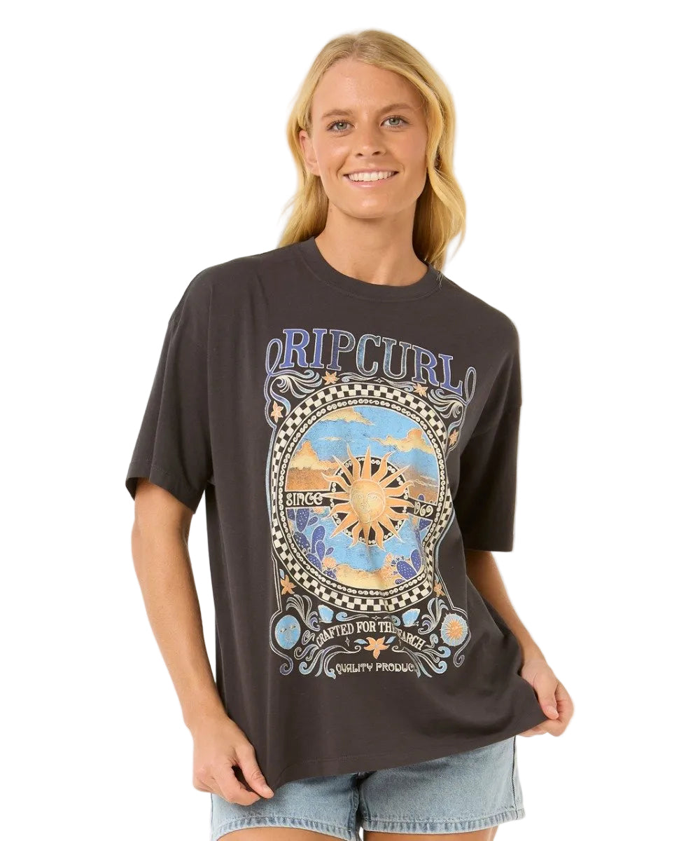 Rip Curl Luna Womens Heritage Tee - Washed Black