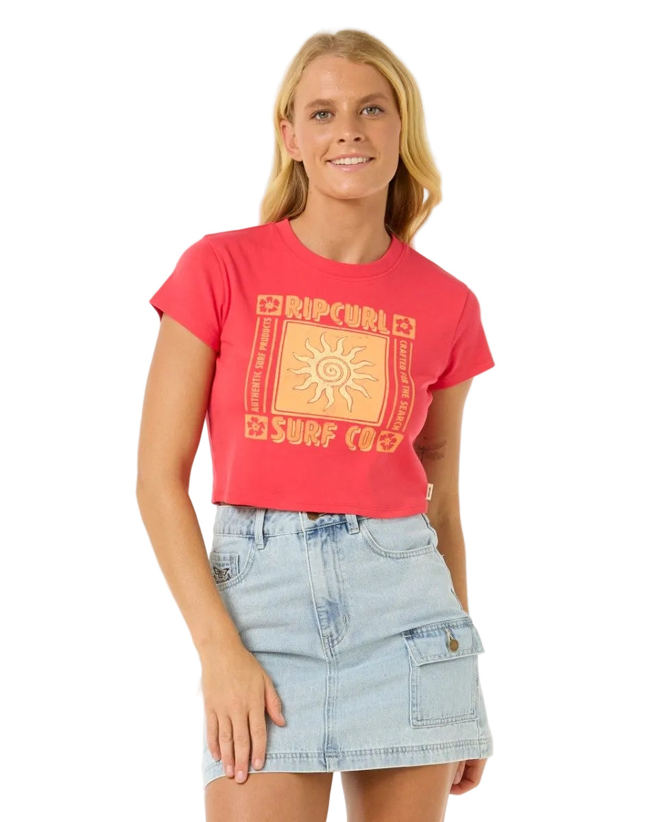 Rip Curl Cala Womens Baby Tee - Red
