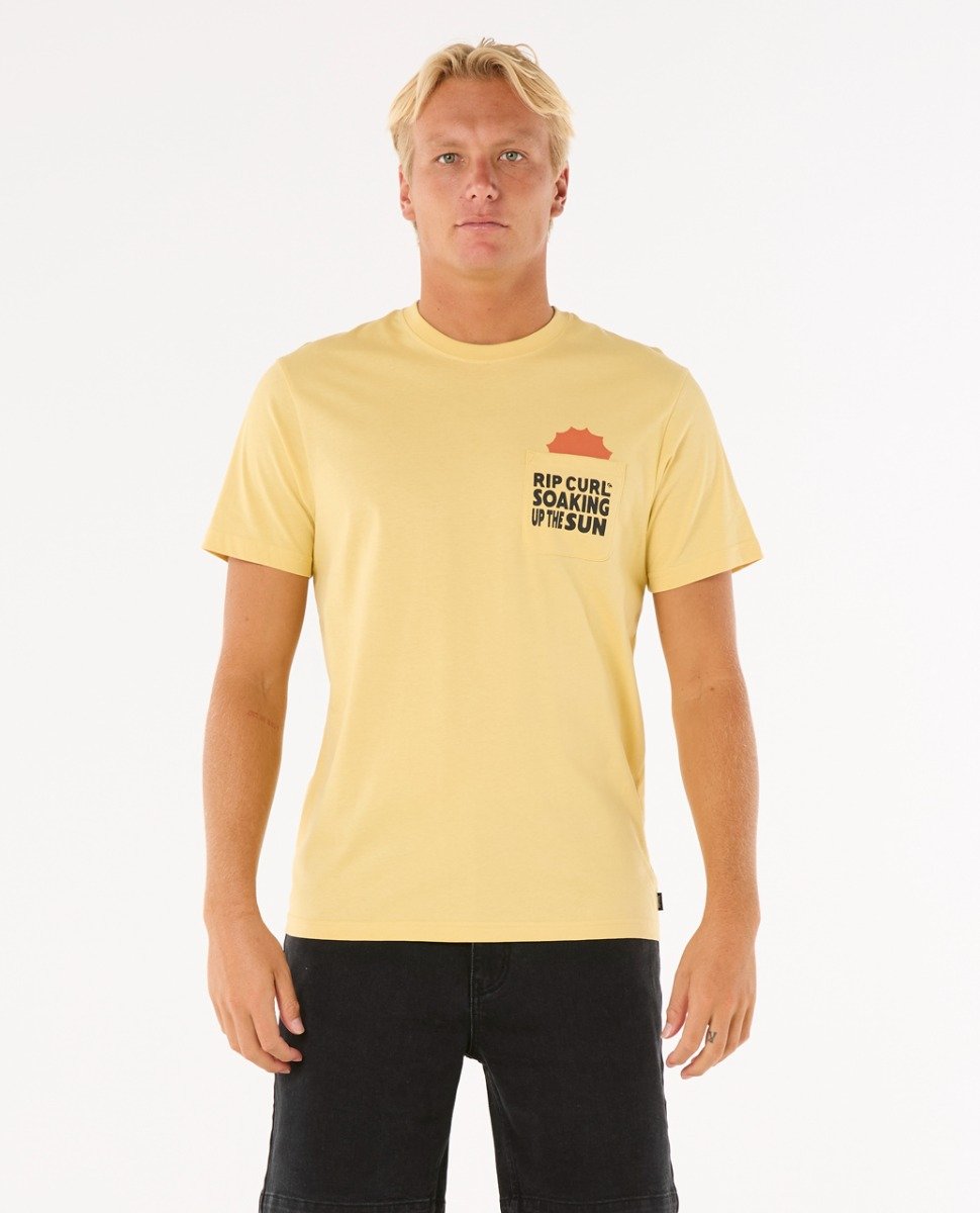 Rip Curl Sun Soaker Mens Pocket Tee - Straw
