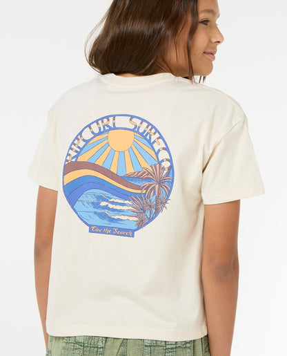 Rip Curl Sun and Sea Girls Crop Tee - Bone