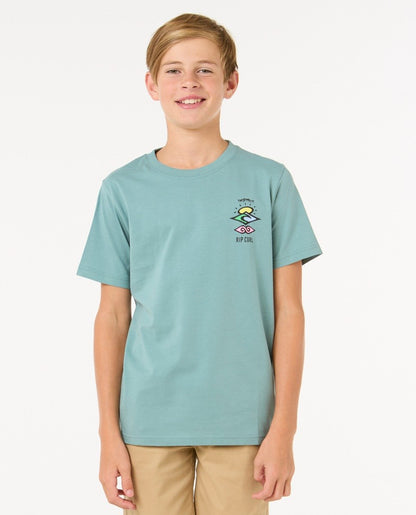 Rip Curl Search Icon Boys Tee - Blue Lagoon