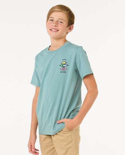 Rip Curl Search Icon Boys Tee - Blue Lagoon