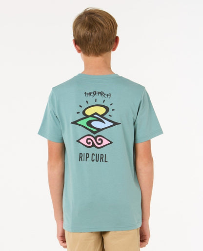 Rip Curl Search Icon Boys Tee - Blue Lagoon