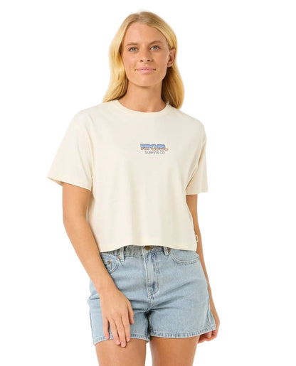 Rip Curl Sun and Sea Womens Crop Tee - Bone