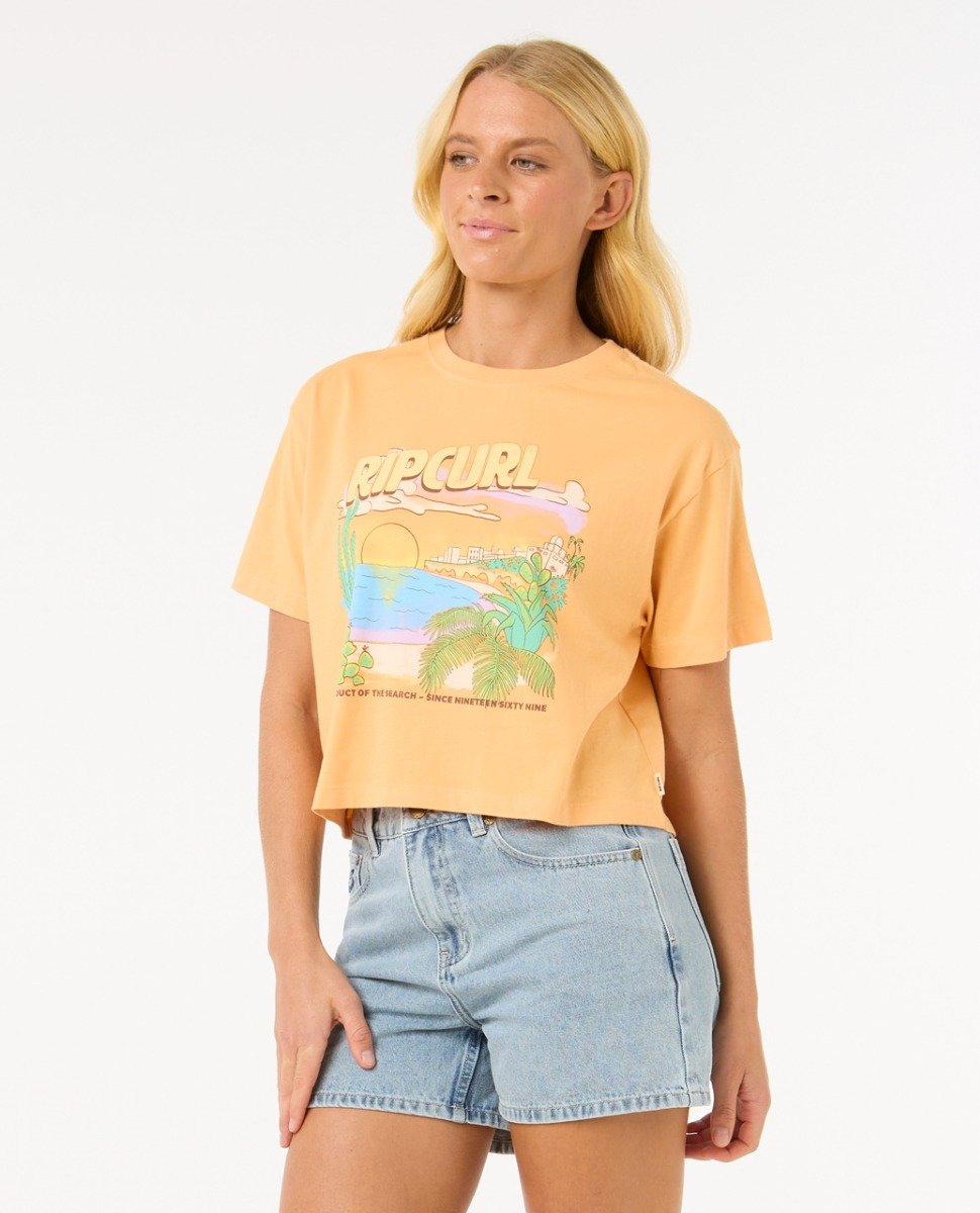 Rip Curl La Paloma Women's Crop Tee - Pastel Orange
