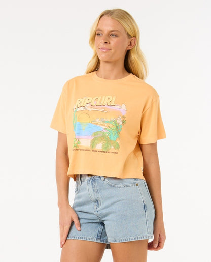 Rip Curl La Paloma Women's Crop Tee - Pastel Orange