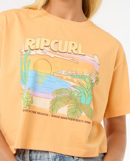 Rip Curl La Paloma Women's Crop Tee - Pastel Orange