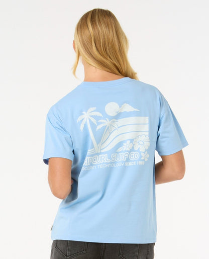 Rip Curl Ocean Tech Women's Relaxed Tee - Mid Blue