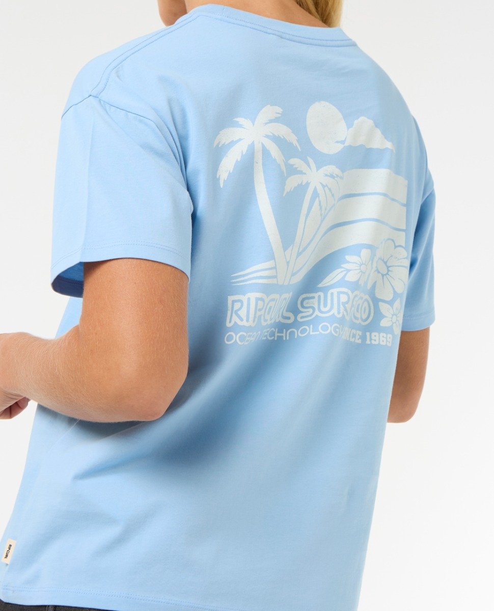 Rip Curl Ocean Tech Women's Relaxed Tee - Mid Blue
